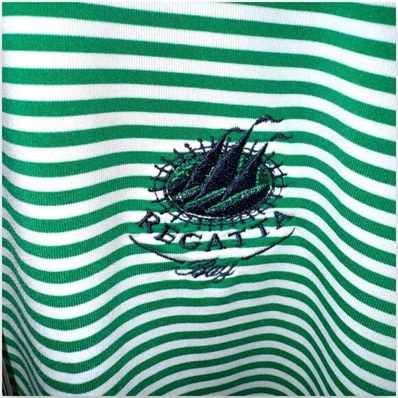 NWT Ralph Lauren RLX Green & White Stripe Golf Polo Shirt XL - Picture 3 of 8